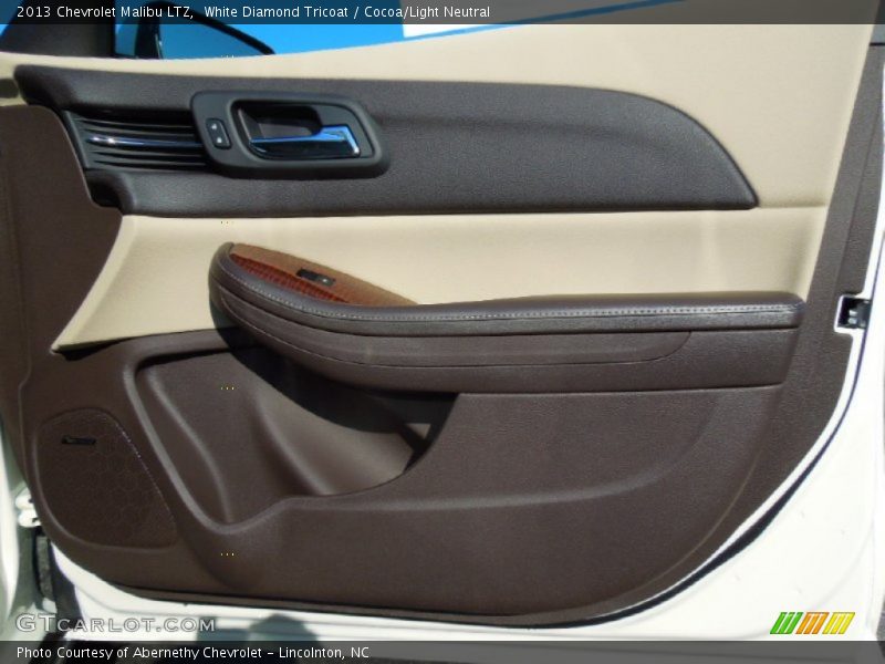 White Diamond Tricoat / Cocoa/Light Neutral 2013 Chevrolet Malibu LTZ