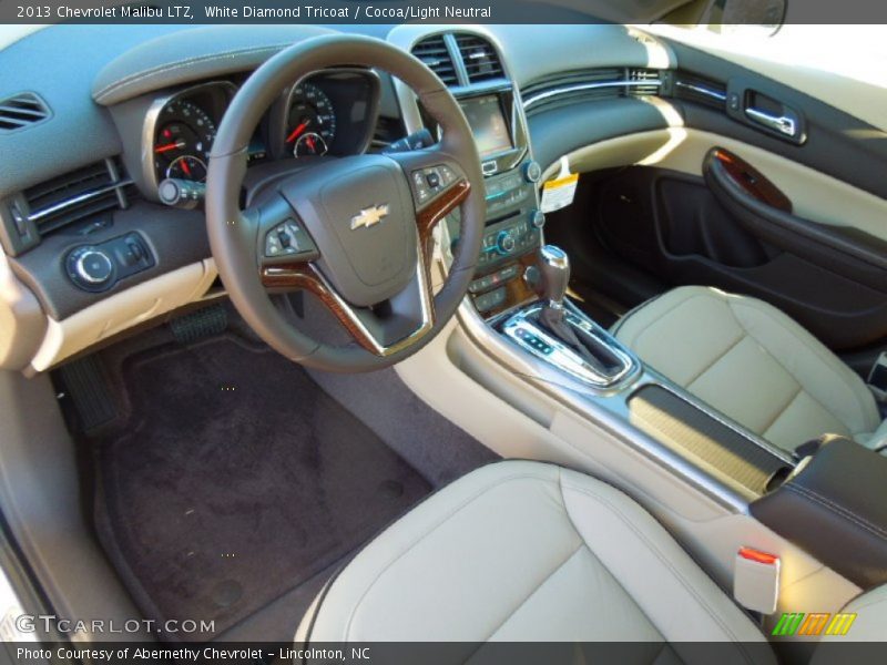 White Diamond Tricoat / Cocoa/Light Neutral 2013 Chevrolet Malibu LTZ
