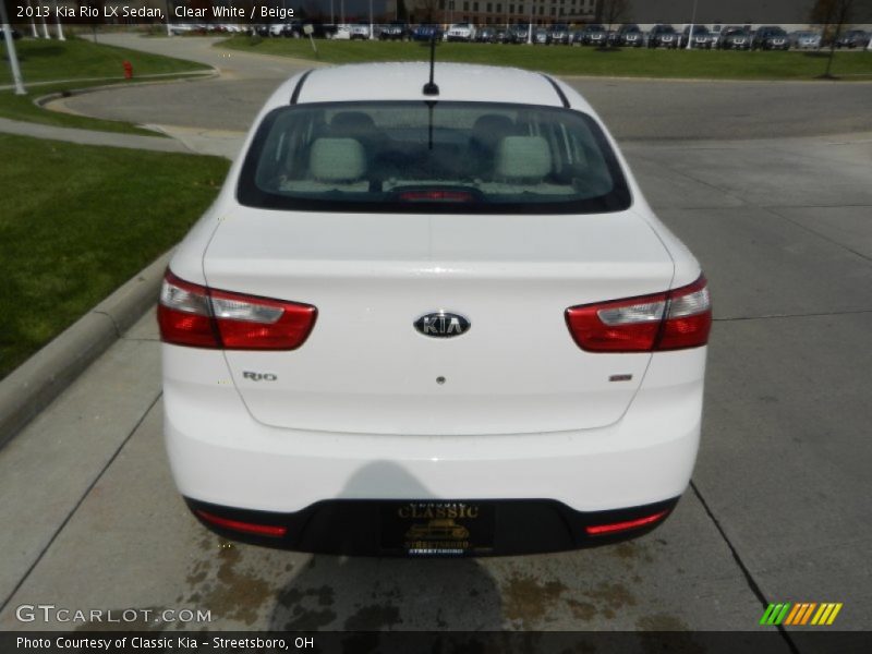 Clear White / Beige 2013 Kia Rio LX Sedan
