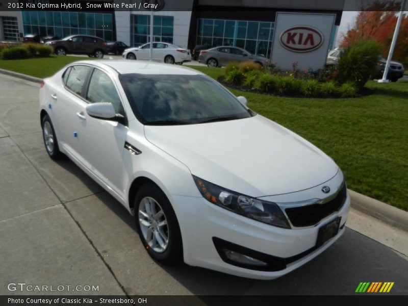 Snow White Pearl / Gray 2012 Kia Optima Hybrid