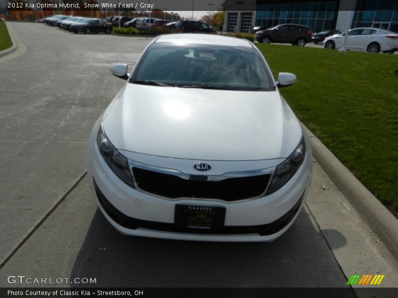 Snow White Pearl / Gray 2012 Kia Optima Hybrid