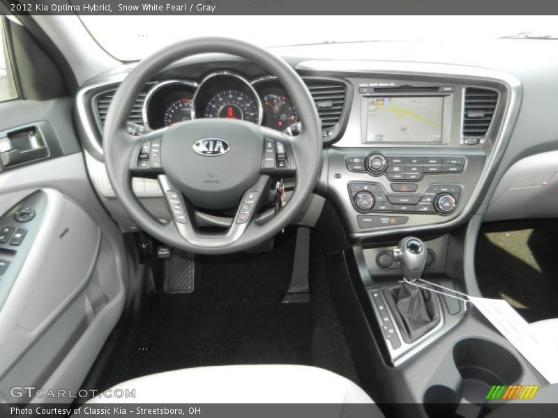 Snow White Pearl / Gray 2012 Kia Optima Hybrid