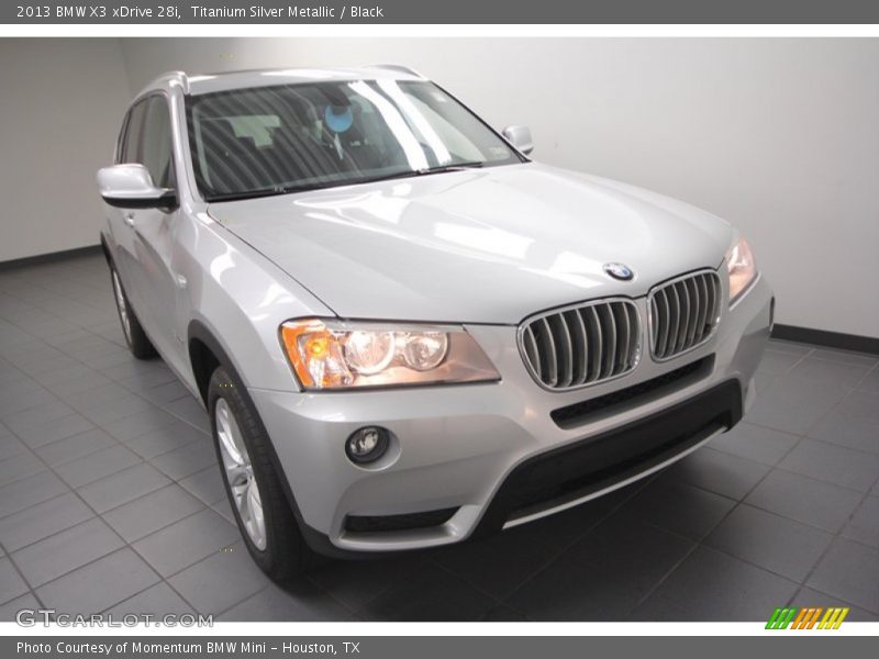 Titanium Silver Metallic / Black 2013 BMW X3 xDrive 28i