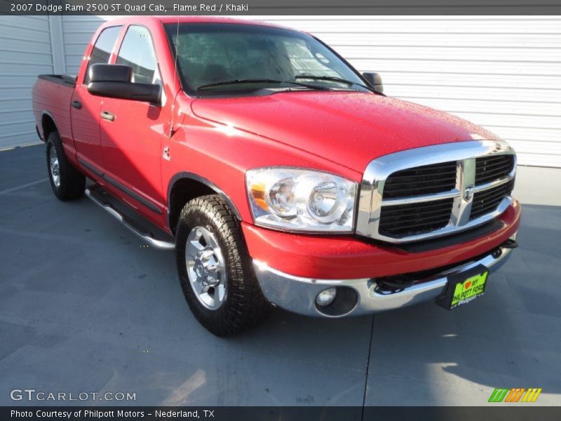Flame Red / Khaki 2007 Dodge Ram 2500 ST Quad Cab