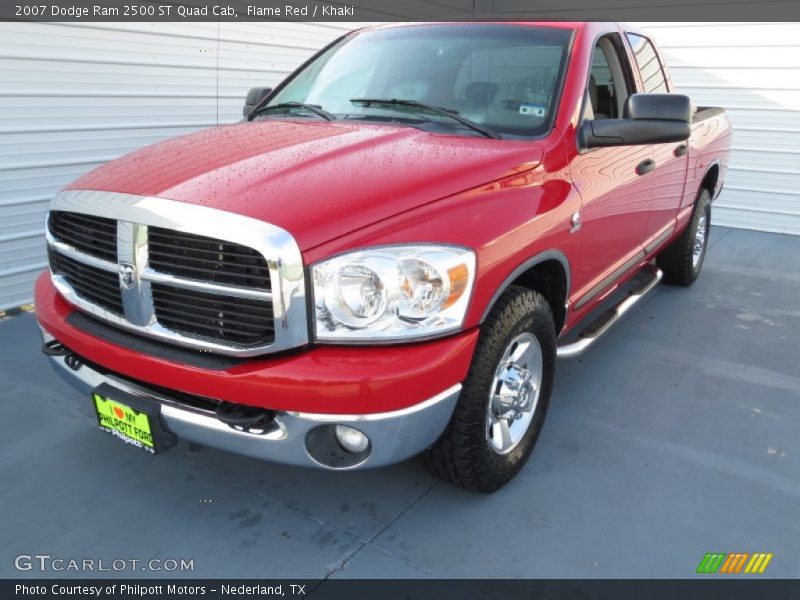 Flame Red / Khaki 2007 Dodge Ram 2500 ST Quad Cab