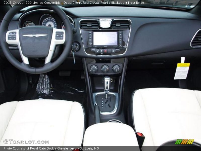 Deep Cherry Red Crystal Pearl / Black/Light Frost Beige 2013 Chrysler 200 Limited Convertible