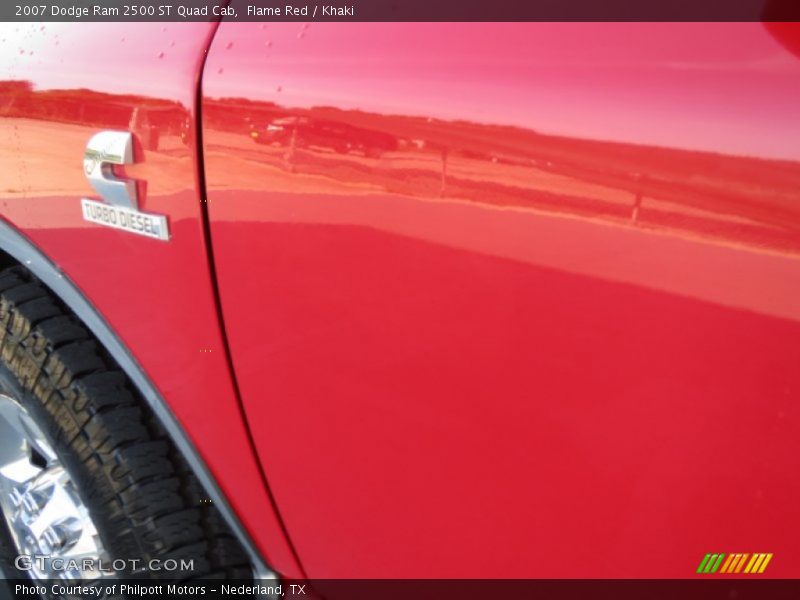 Flame Red / Khaki 2007 Dodge Ram 2500 ST Quad Cab
