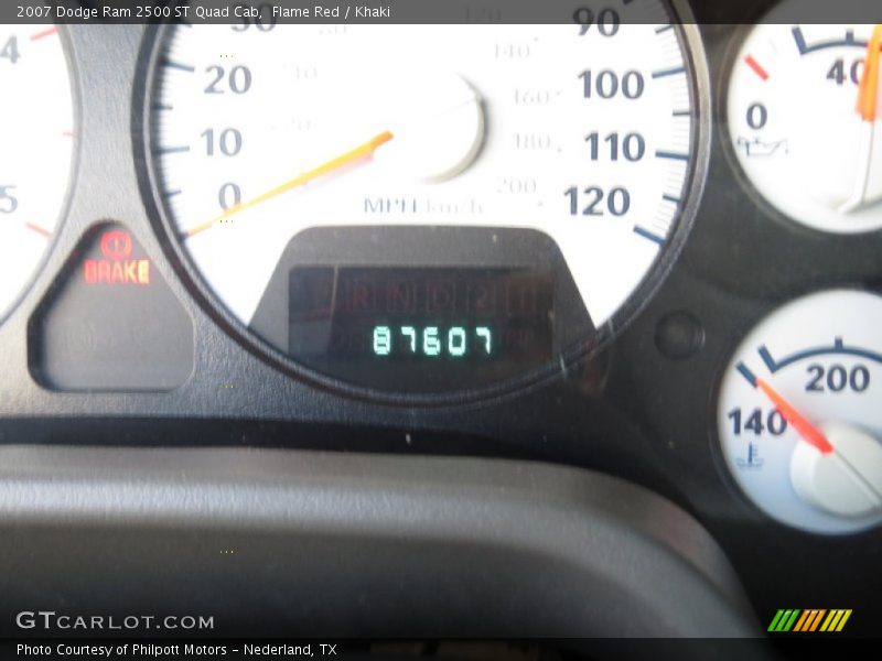 Flame Red / Khaki 2007 Dodge Ram 2500 ST Quad Cab