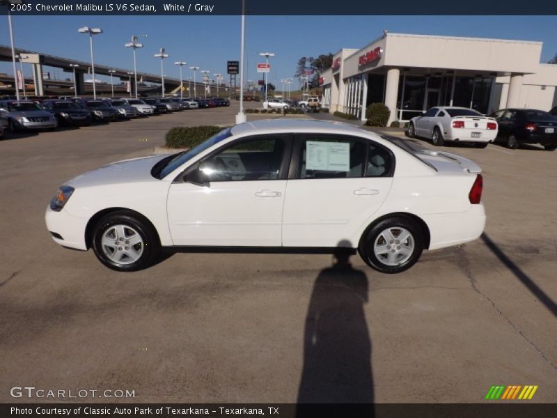 White / Gray 2005 Chevrolet Malibu LS V6 Sedan