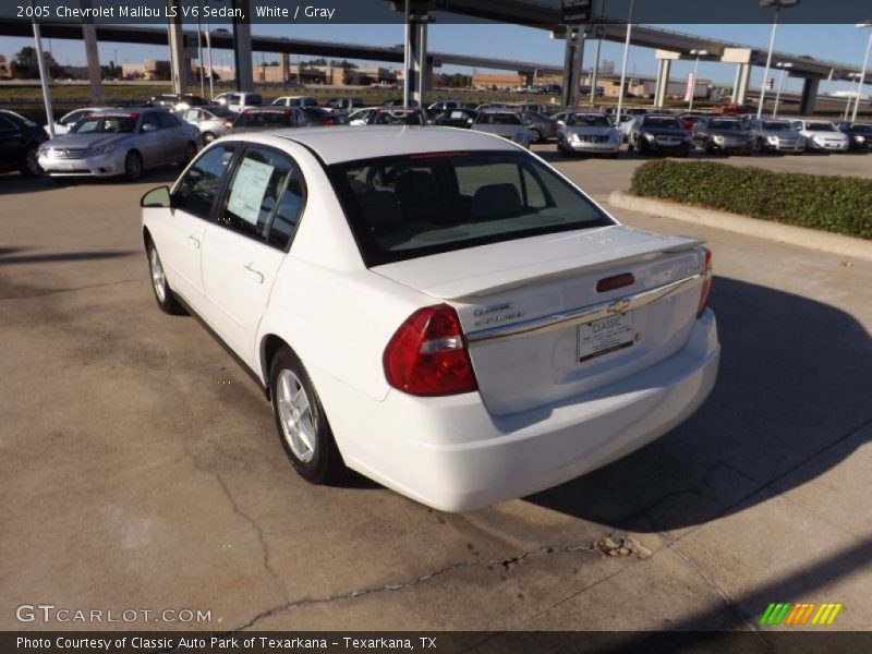 White / Gray 2005 Chevrolet Malibu LS V6 Sedan