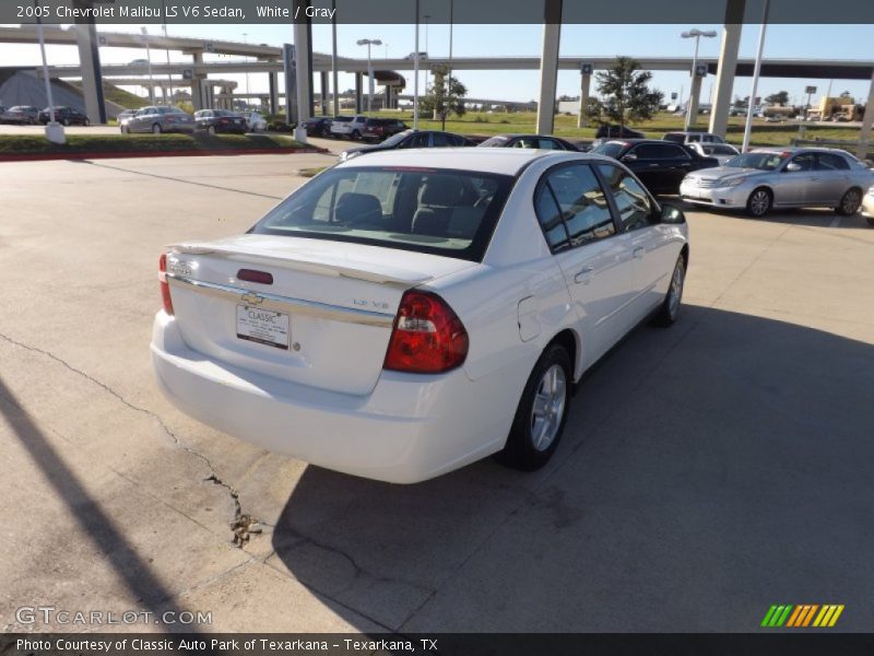 White / Gray 2005 Chevrolet Malibu LS V6 Sedan