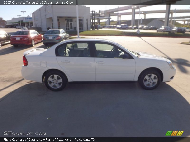 White / Gray 2005 Chevrolet Malibu LS V6 Sedan