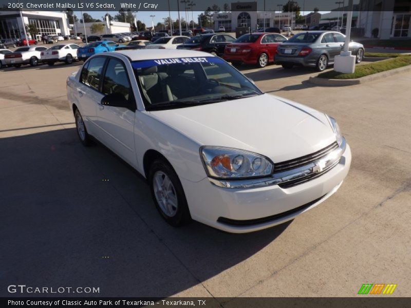 White / Gray 2005 Chevrolet Malibu LS V6 Sedan