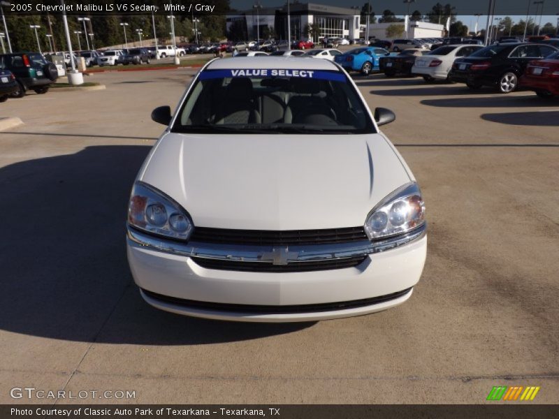 White / Gray 2005 Chevrolet Malibu LS V6 Sedan