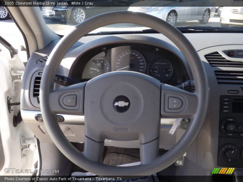 White / Gray 2005 Chevrolet Malibu LS V6 Sedan
