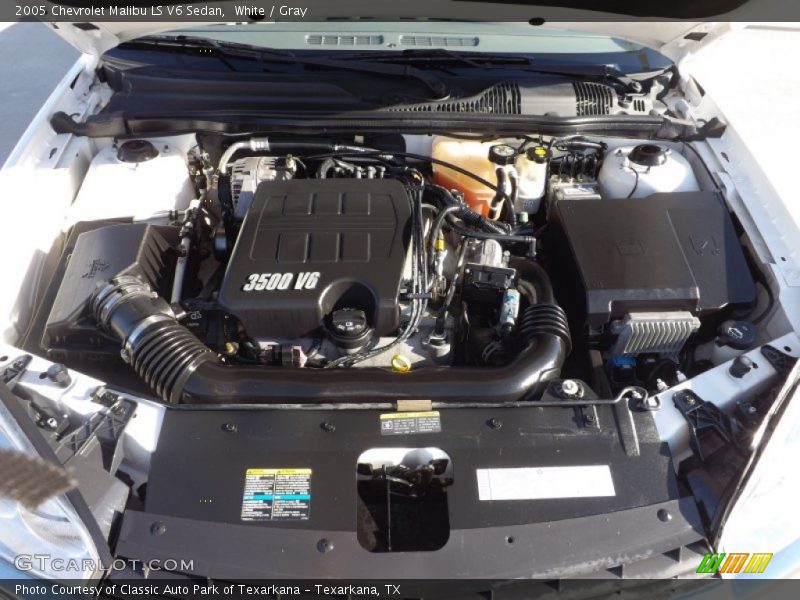 White / Gray 2005 Chevrolet Malibu LS V6 Sedan