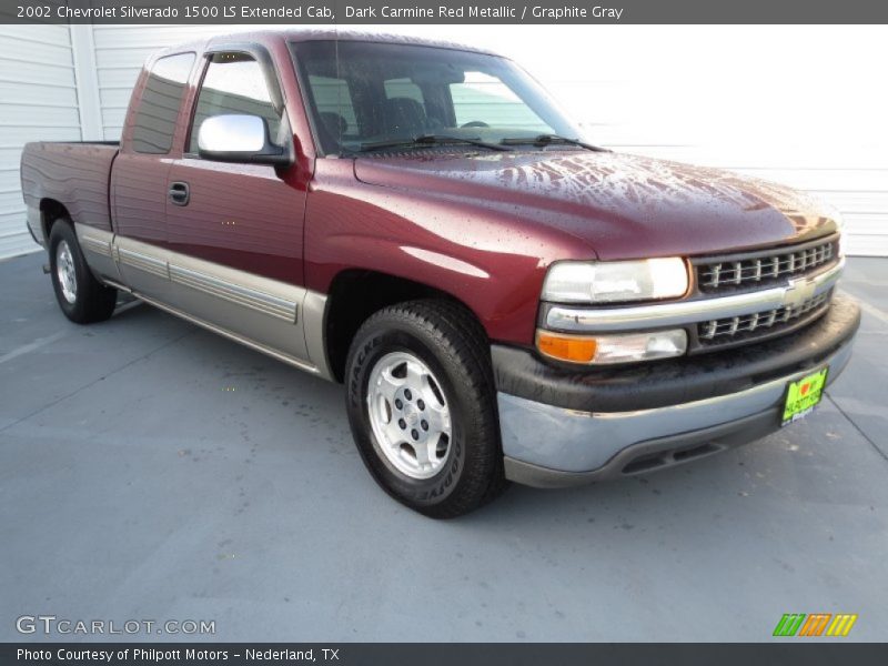 Dark Carmine Red Metallic / Graphite Gray 2002 Chevrolet Silverado 1500 LS Extended Cab