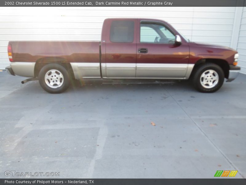 Dark Carmine Red Metallic / Graphite Gray 2002 Chevrolet Silverado 1500 LS Extended Cab