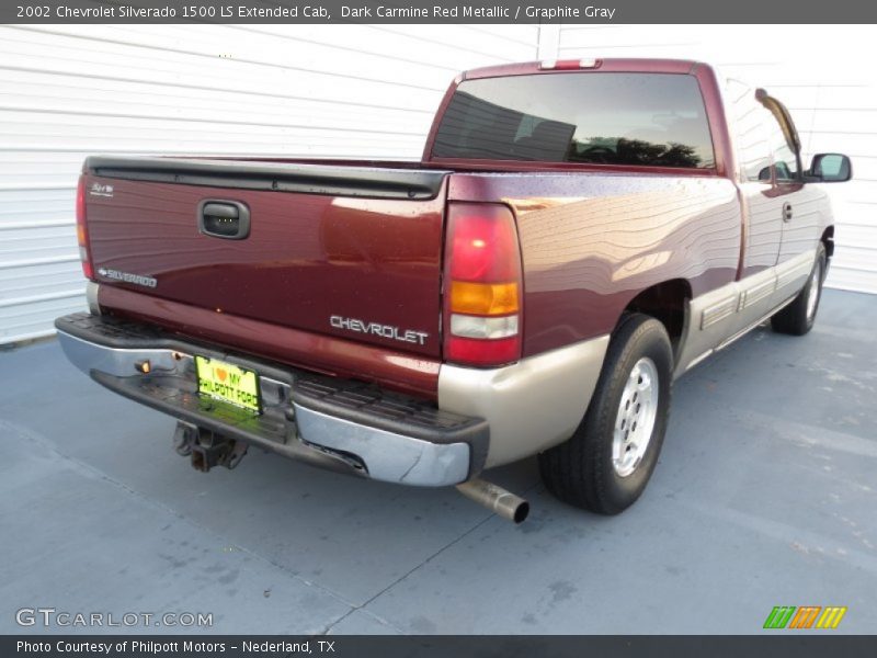 Dark Carmine Red Metallic / Graphite Gray 2002 Chevrolet Silverado 1500 LS Extended Cab