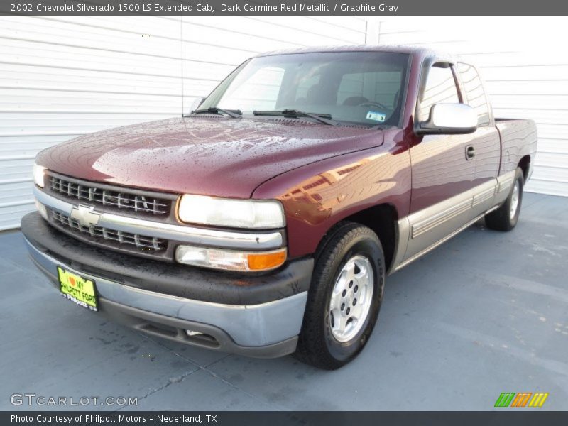 Dark Carmine Red Metallic / Graphite Gray 2002 Chevrolet Silverado 1500 LS Extended Cab