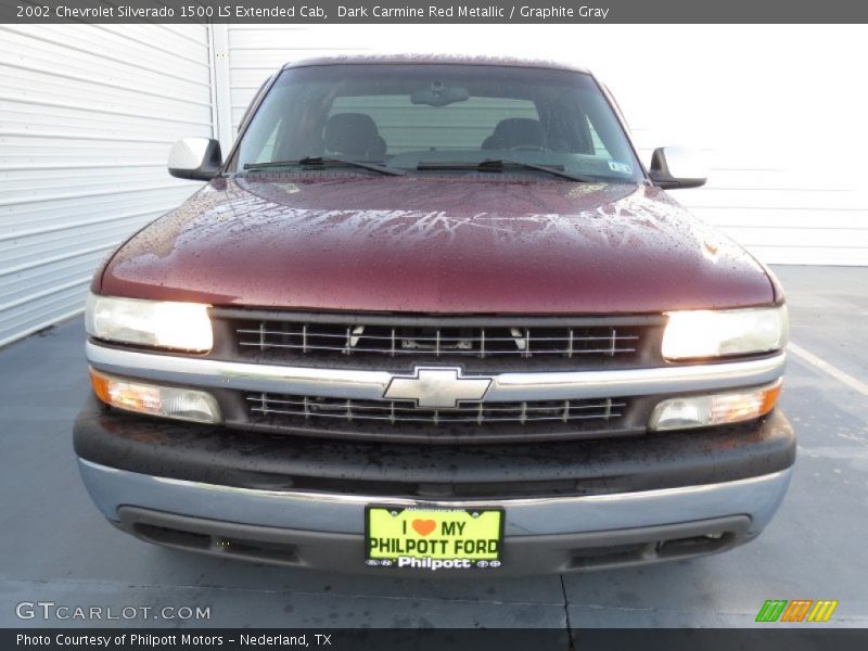 Dark Carmine Red Metallic / Graphite Gray 2002 Chevrolet Silverado 1500 LS Extended Cab