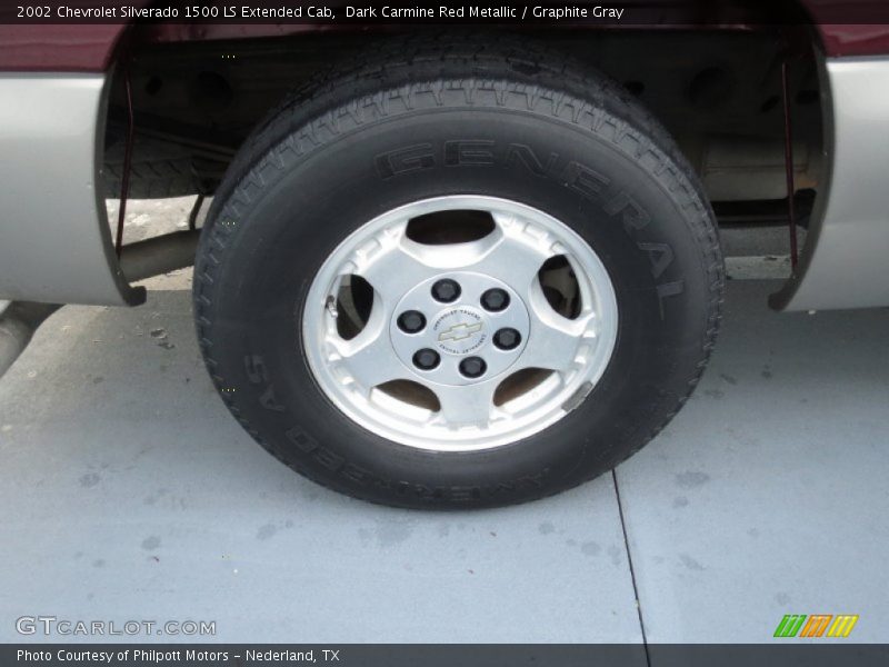 Dark Carmine Red Metallic / Graphite Gray 2002 Chevrolet Silverado 1500 LS Extended Cab
