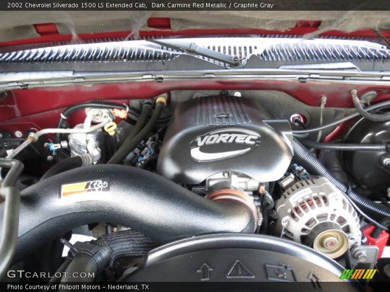 Dark Carmine Red Metallic / Graphite Gray 2002 Chevrolet Silverado 1500 LS Extended Cab