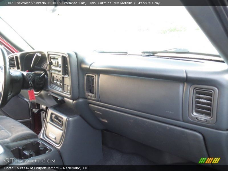 Dark Carmine Red Metallic / Graphite Gray 2002 Chevrolet Silverado 1500 LS Extended Cab