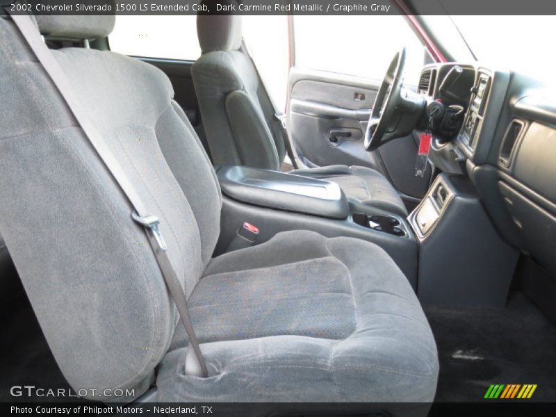 Dark Carmine Red Metallic / Graphite Gray 2002 Chevrolet Silverado 1500 LS Extended Cab