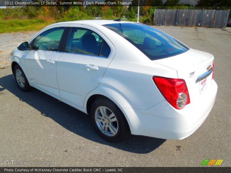 Summit White / Dark Pewter/Dark Titanium 2012 Chevrolet Sonic LT Sedan