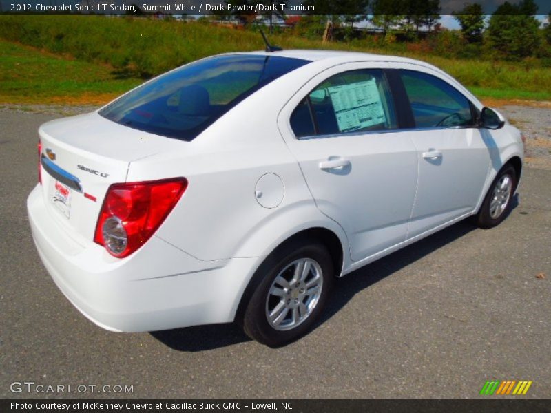 Summit White / Dark Pewter/Dark Titanium 2012 Chevrolet Sonic LT Sedan