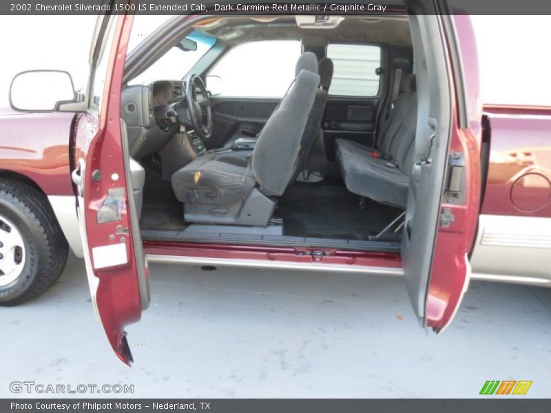 Dark Carmine Red Metallic / Graphite Gray 2002 Chevrolet Silverado 1500 LS Extended Cab
