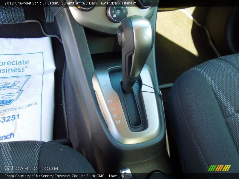  2012 Sonic LT Sedan 6 Speed Automatic Shifter