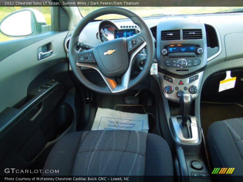 Summit White / Dark Pewter/Dark Titanium 2012 Chevrolet Sonic LT Sedan