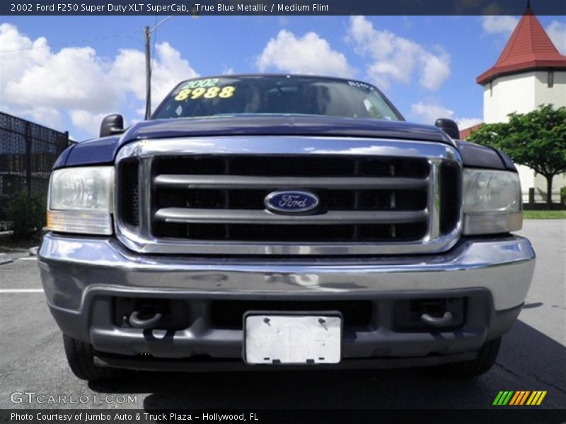 True Blue Metallic / Medium Flint 2002 Ford F250 Super Duty XLT SuperCab