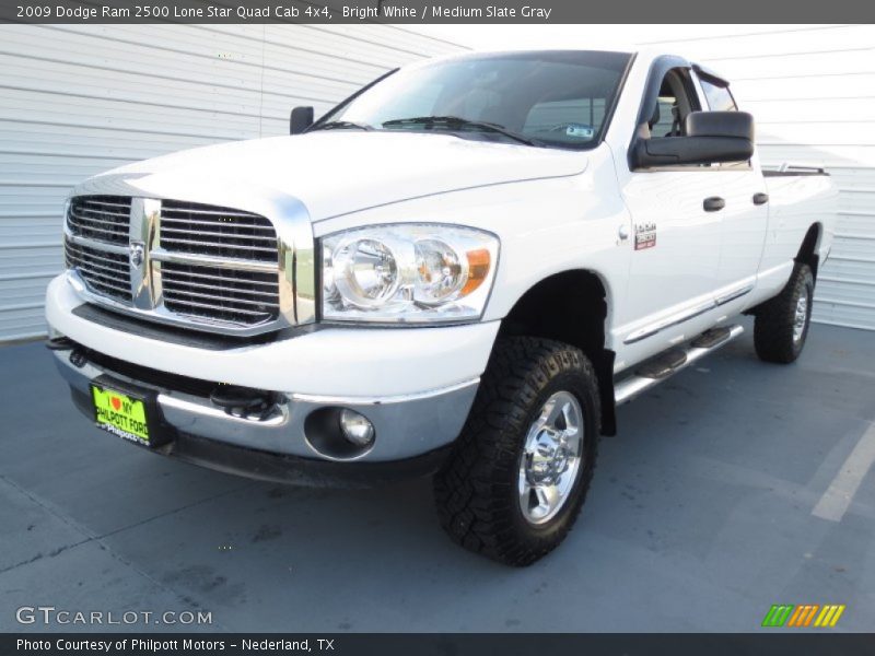 Bright White / Medium Slate Gray 2009 Dodge Ram 2500 Lone Star Quad Cab 4x4