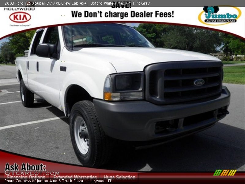 Oxford White / Medium Flint Grey 2003 Ford F250 Super Duty XL Crew Cab 4x4