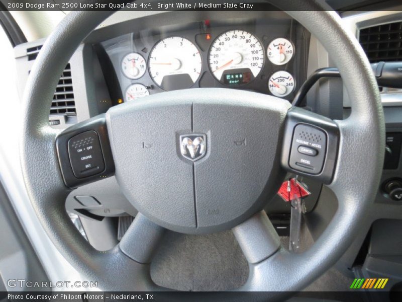Bright White / Medium Slate Gray 2009 Dodge Ram 2500 Lone Star Quad Cab 4x4