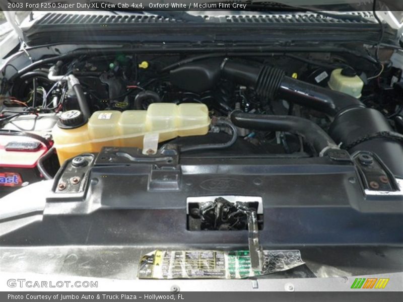 Oxford White / Medium Flint Grey 2003 Ford F250 Super Duty XL Crew Cab 4x4