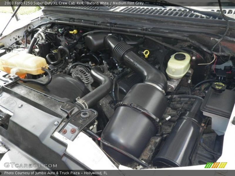 Oxford White / Medium Flint Grey 2003 Ford F250 Super Duty XL Crew Cab 4x4