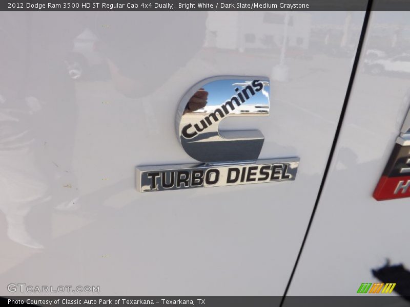 Bright White / Dark Slate/Medium Graystone 2012 Dodge Ram 3500 HD ST Regular Cab 4x4 Dually