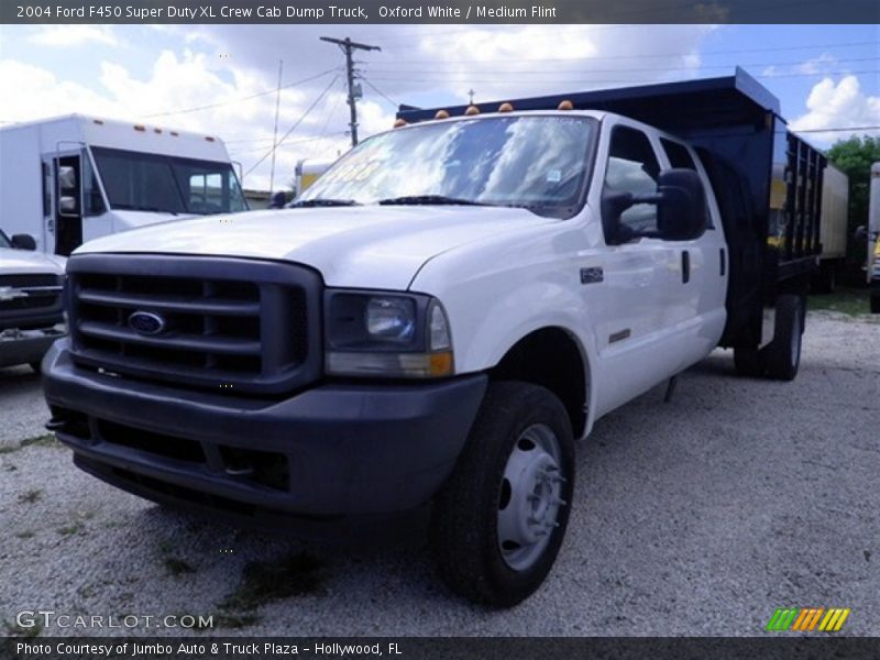 Oxford White / Medium Flint 2004 Ford F450 Super Duty XL Crew Cab Dump Truck