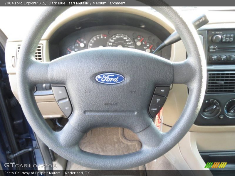 Dark Blue Pearl Metallic / Medium Parchment 2004 Ford Explorer XLS