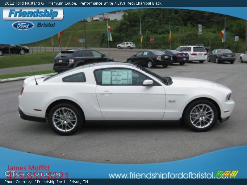 Performance White / Lava Red/Charcoal Black 2012 Ford Mustang GT Premium Coupe