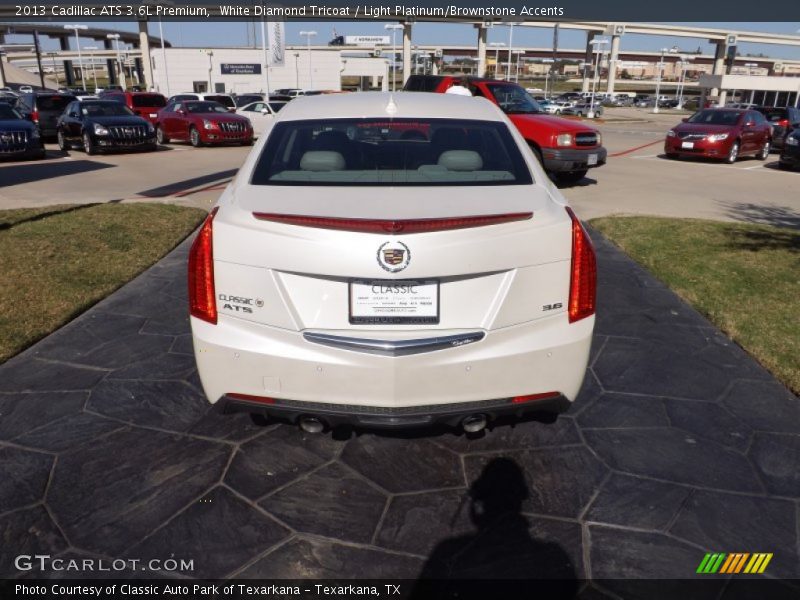 White Diamond Tricoat / Light Platinum/Brownstone Accents 2013 Cadillac ATS 3.6L Premium