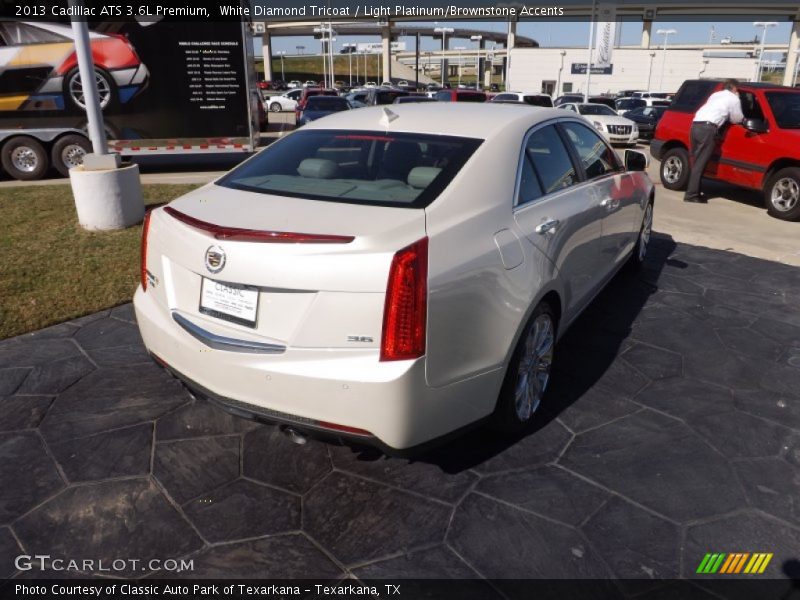 White Diamond Tricoat / Light Platinum/Brownstone Accents 2013 Cadillac ATS 3.6L Premium