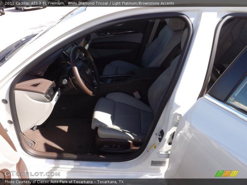 White Diamond Tricoat / Light Platinum/Brownstone Accents 2013 Cadillac ATS 3.6L Premium