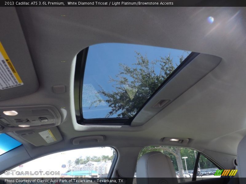 White Diamond Tricoat / Light Platinum/Brownstone Accents 2013 Cadillac ATS 3.6L Premium