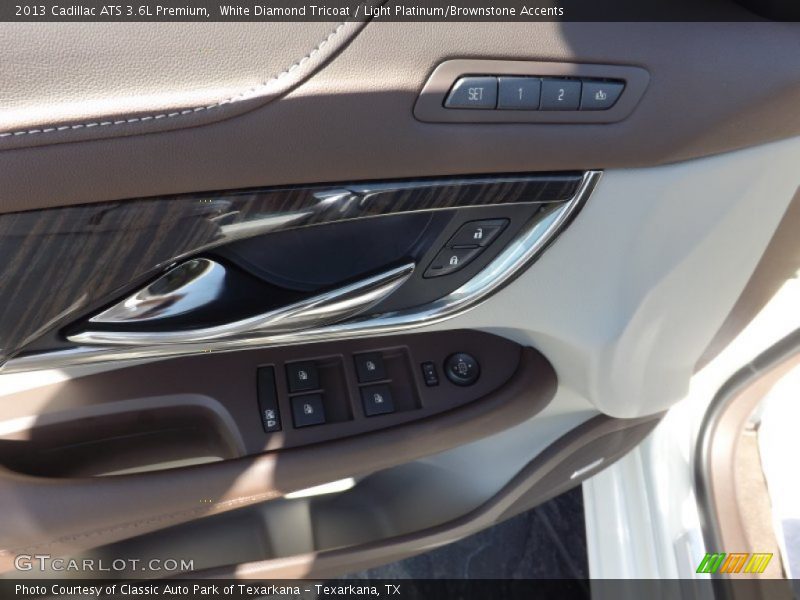 White Diamond Tricoat / Light Platinum/Brownstone Accents 2013 Cadillac ATS 3.6L Premium
