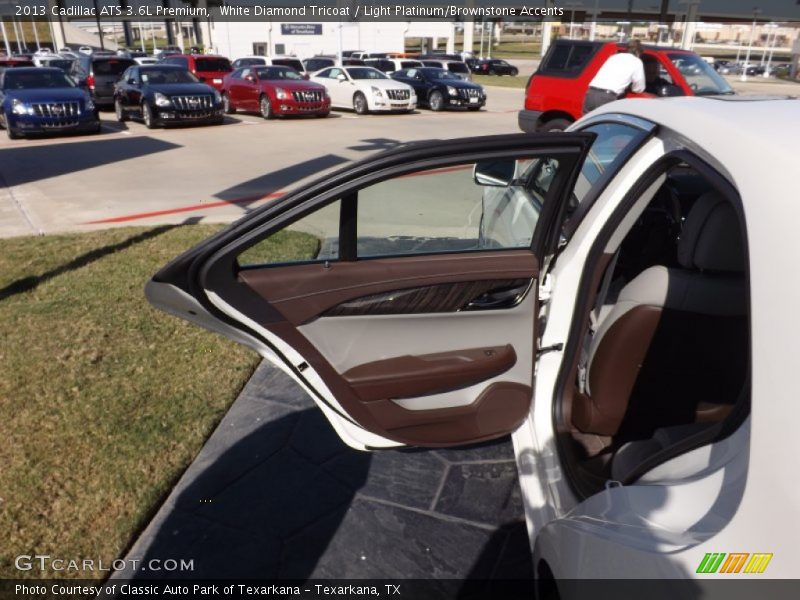 White Diamond Tricoat / Light Platinum/Brownstone Accents 2013 Cadillac ATS 3.6L Premium